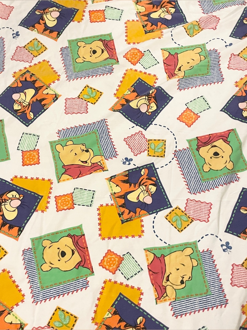 VTG Disney Winnie the Pooh Tigger Patchwork Cotton Flannel Blanket